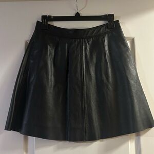 Lucky Brand Black Leather Skirt with Pockets